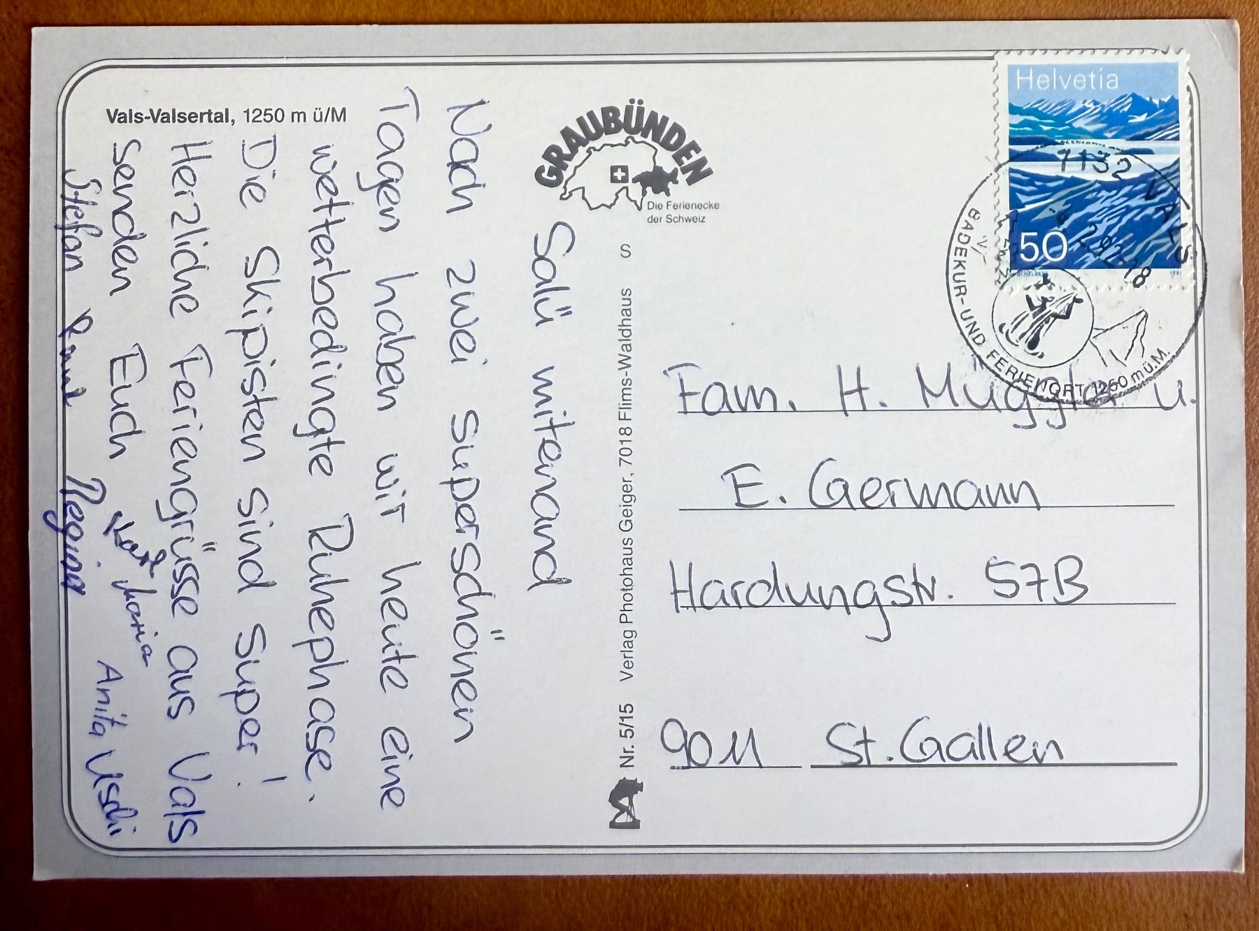 Cartoline postali: Vals - Valsertal - Skieurs – Usato da Lutry venduto da Ediego 1