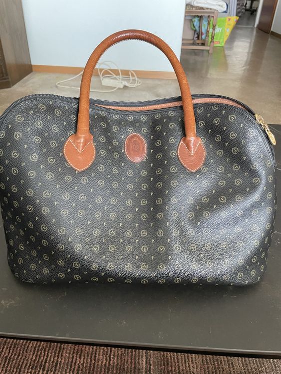 Borse da donna: Sac à main vintage Pollini, toile noir et marron – Usato da Coppet venduto da Len007