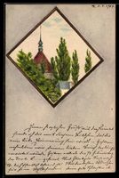 Handgemalt: Zittau, Kirche zwischen bl