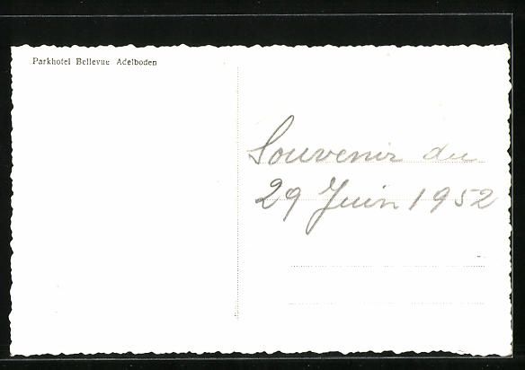 Cartoline postali: Adelboden, Parkhotel Bellevue mit Terras – Usato da Berlin venduto da bartko-reher 1