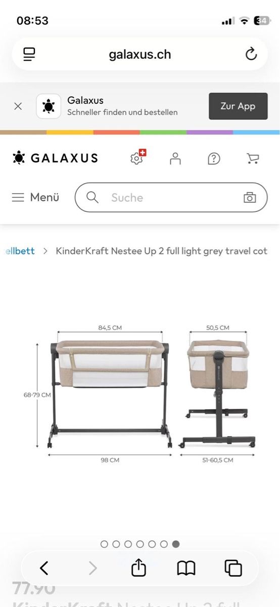 Letti: Kinderkraft Beistellbett Nestee Up – Usato da Lenzburg venduto da T3Power 3