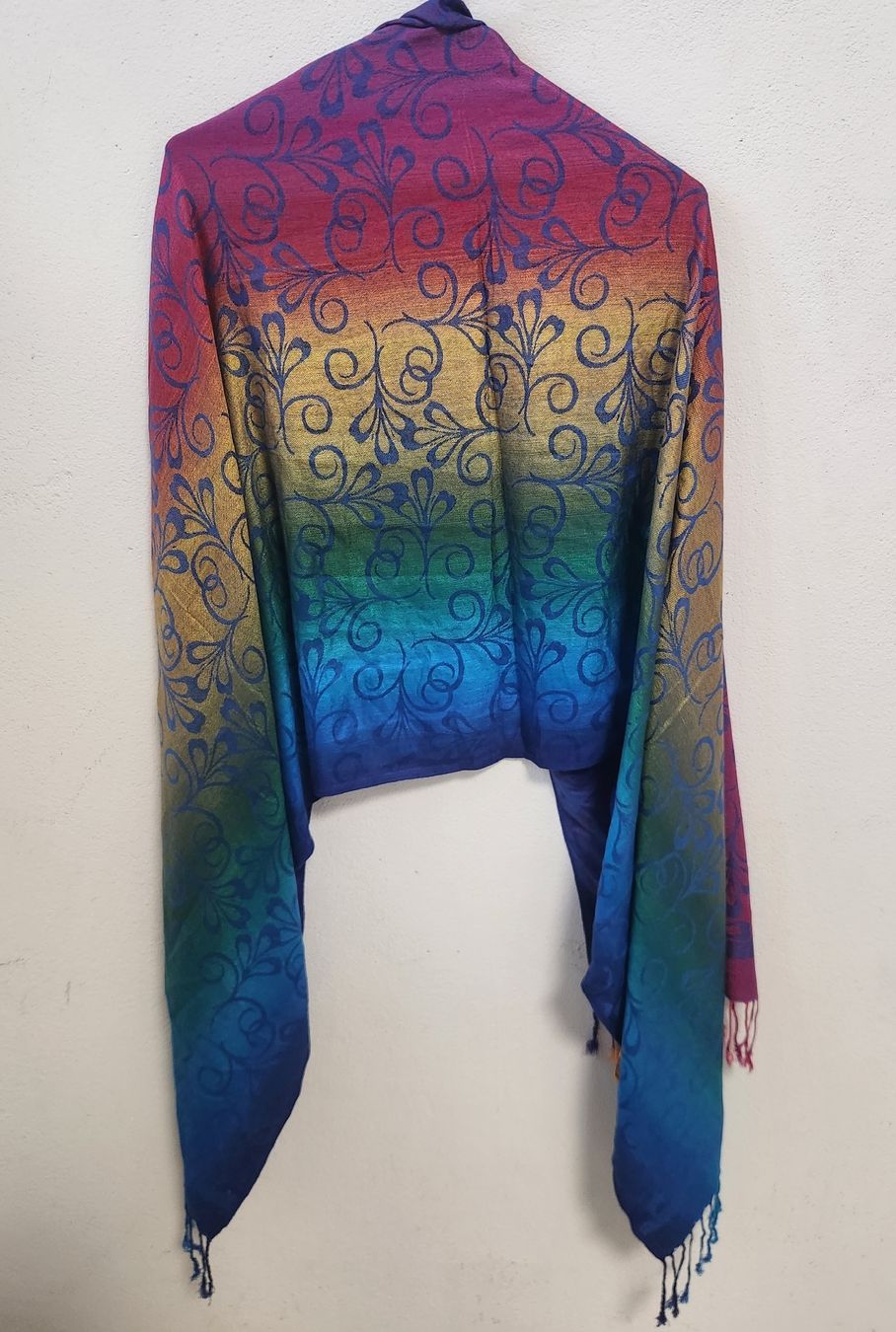 Foulards, Tücher & Schals: Écharpe Pashmina multicolore avec motif de fleurs et franges – Gebraucht aus Niedergösgen von Eva2410 1