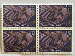 Pro-Aero-Aktion 1981: 4er-Blöcke postfrisch + Ausgabetag 🕹️