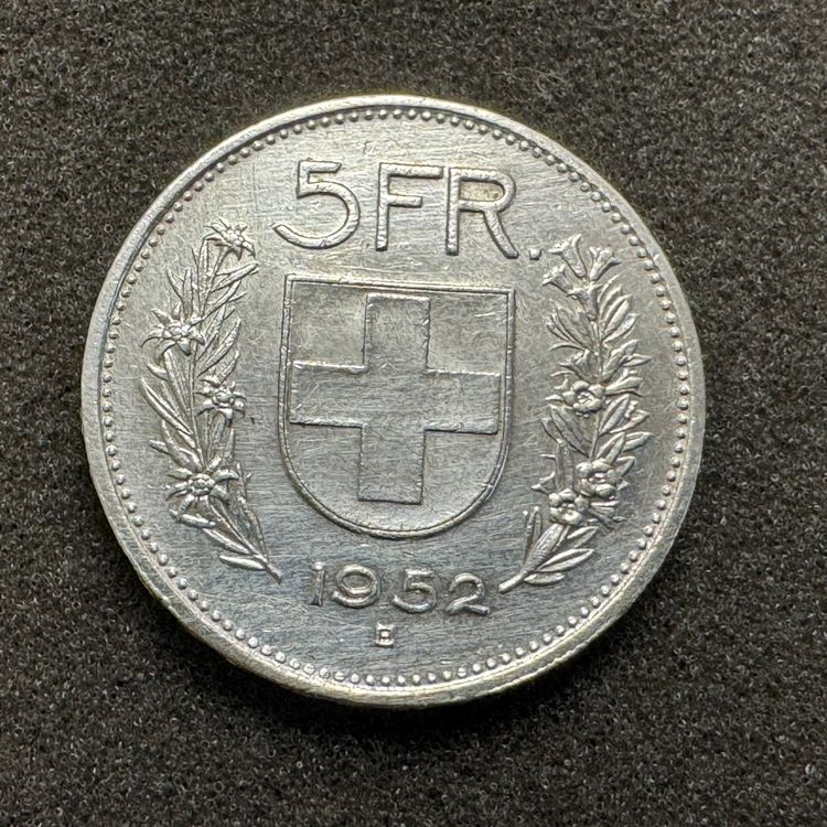 5 Franken Silber 1952 - selten (Gebraucht) in Reitnau für CHF 20 – mit ...