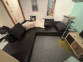 Ecksofa schwarz Kunstleder Grösse L guter Zustand