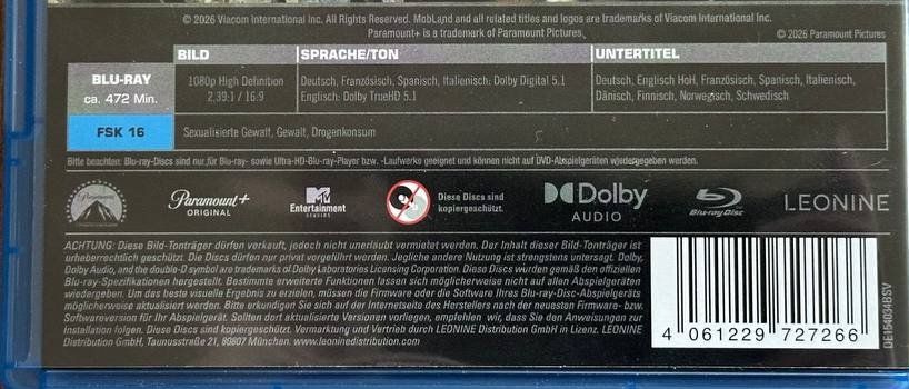 Alle DVDs: Mobland - Staffel 1 Blu-ray – Gebraucht aus Beringen von Mantafisch1 2