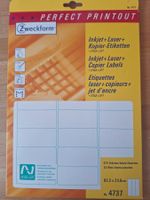 Zweckform Etiketten, 21 Blätter, gut erhalten