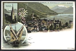 Litho Montreux, Eglise de Montreux, Pano