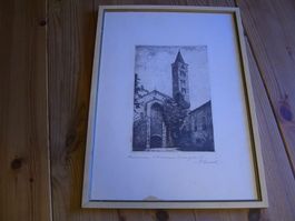 antike Tusche Zeichnung v. San Giovanni Evangelista, Ravenna