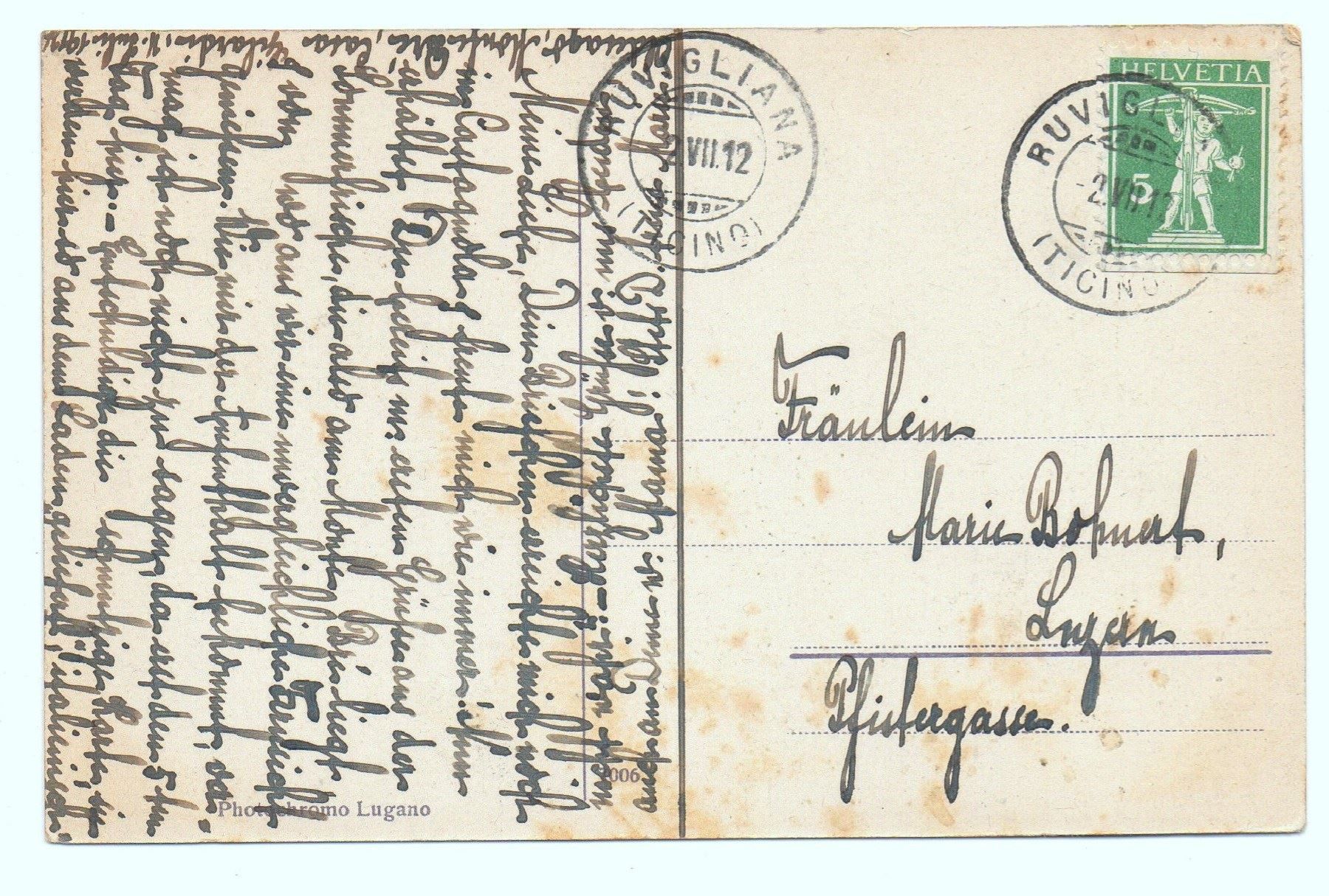 Cartoline postali: Un saluto da OLDESAGO Funicolare Mt. Bré – Usato da Jona venduto da philajona 1