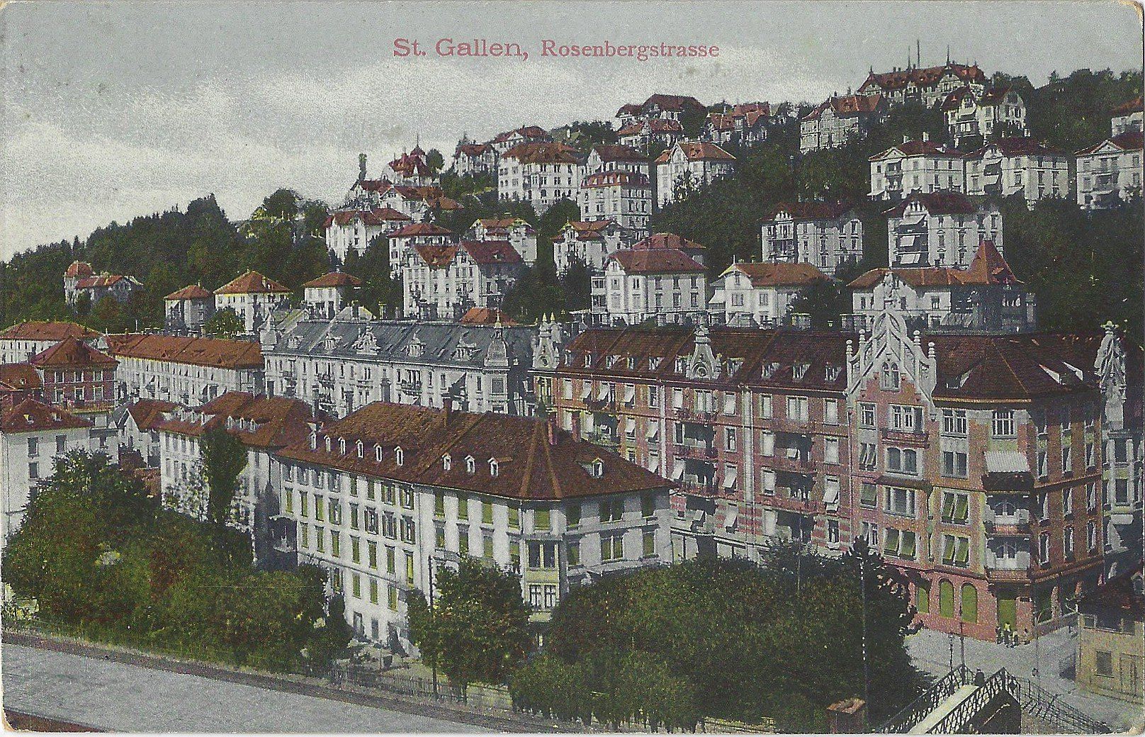 Cartes postales: St. Gallen,  Rosenbergstrasse – D'occasion à Bütschwil par Jackson1A