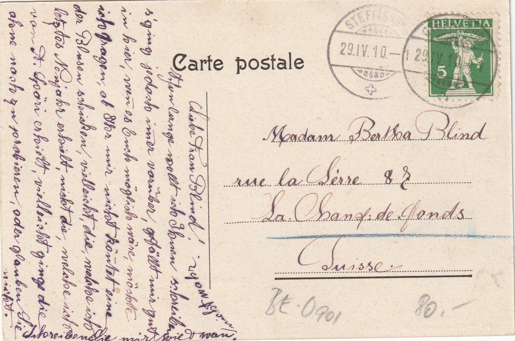 Cartoline postali: AK  Steffisburg mit 4 Bildern 1910 – Usato da Rupperswil venduto da Ema10 1