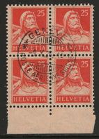 1921 : Tellbrustbild Nr. 155 im Viererblock : KP 340.--