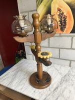 Holz Kerzenständer Stehlampe Vintage 70er Jahre Retro Look