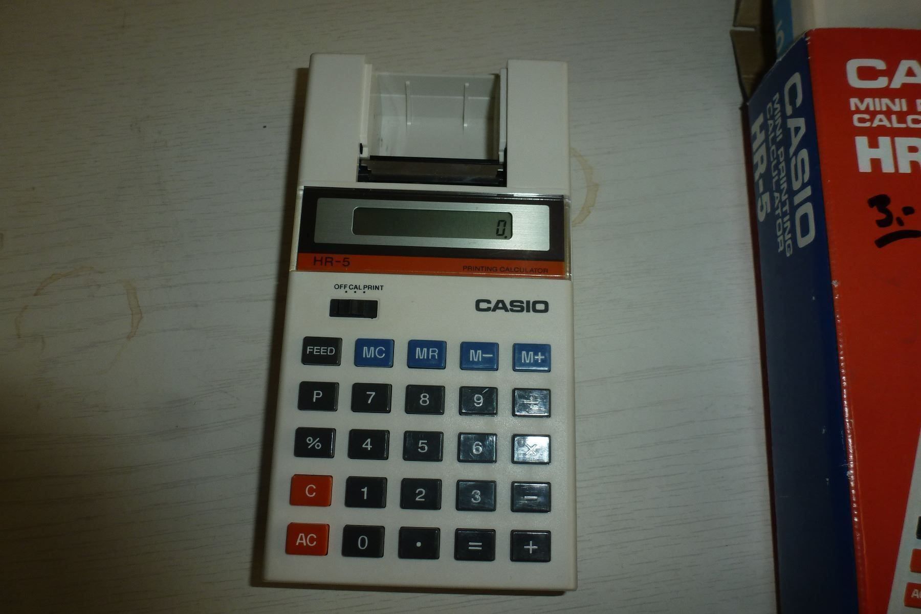 Calcolatrici tascabili: CASIO HR-5 Mini-Druckrechner – Nuovo e nell'imballaggio originale da Emmen venduto da newdeal1970