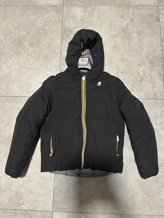 Piumino K-Way con cappuccio nero bambino 152