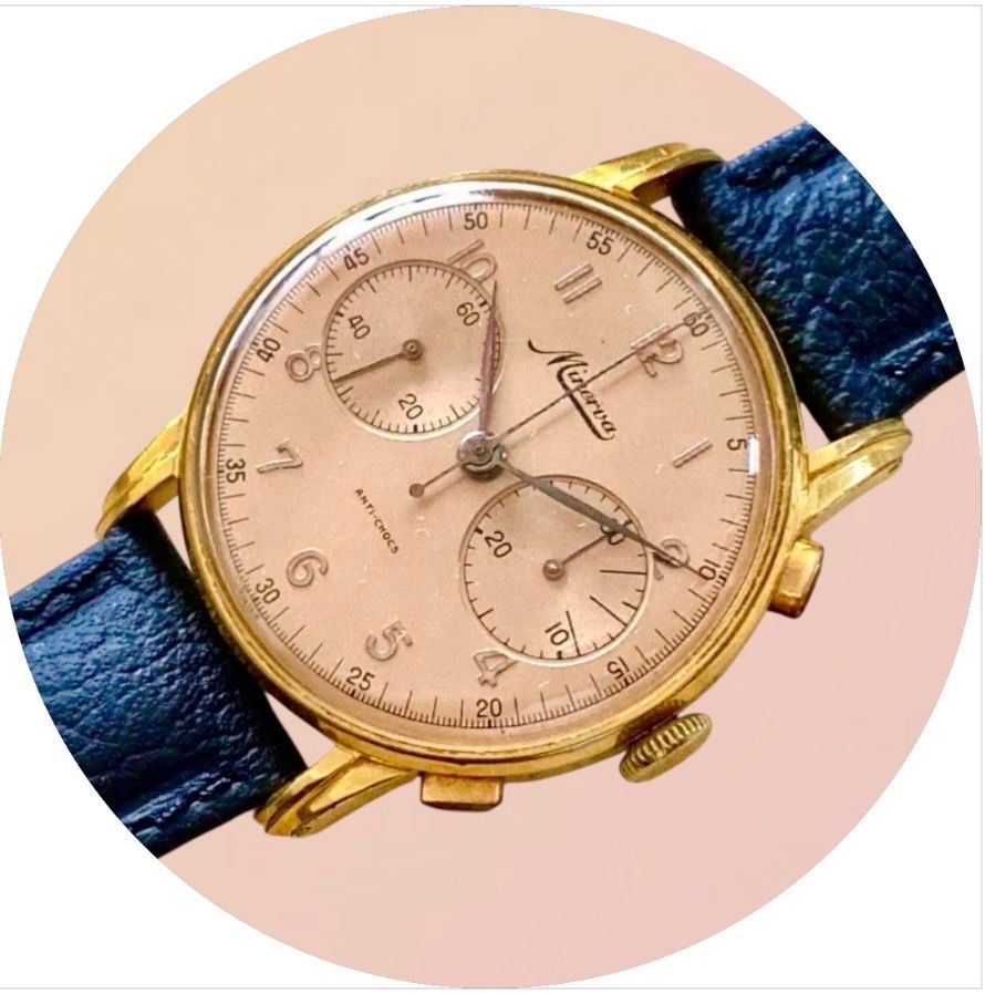 Minerva Orologi: Minerva Swiss Vintage Chronograph – Usato da lyss venduto da Uhrenparadies 1