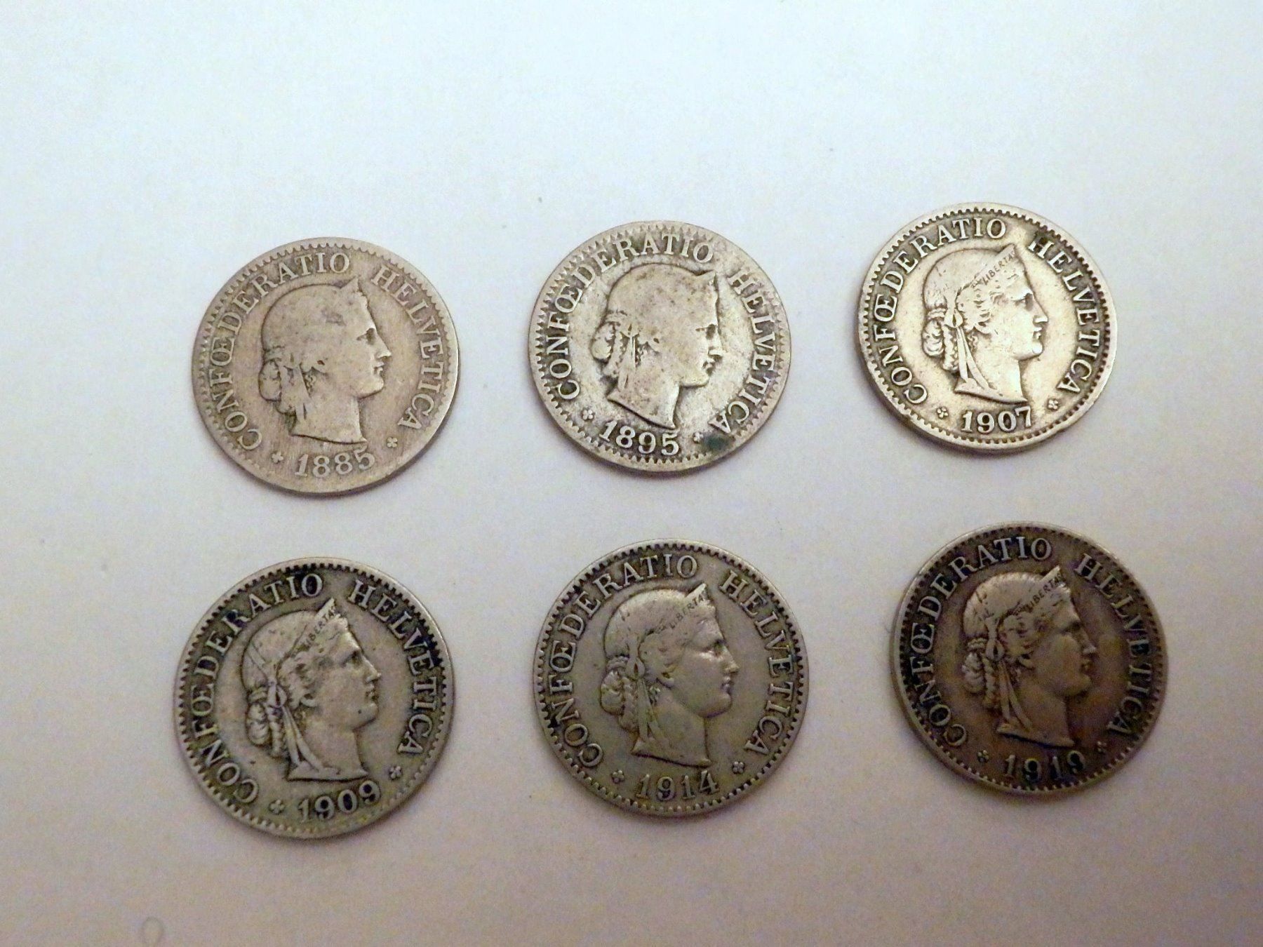 Tutti le monete: Lot 10Rp, 1885 - 1919, diverse, s - ss – Usato da Ueberstorf venduto da dinbau