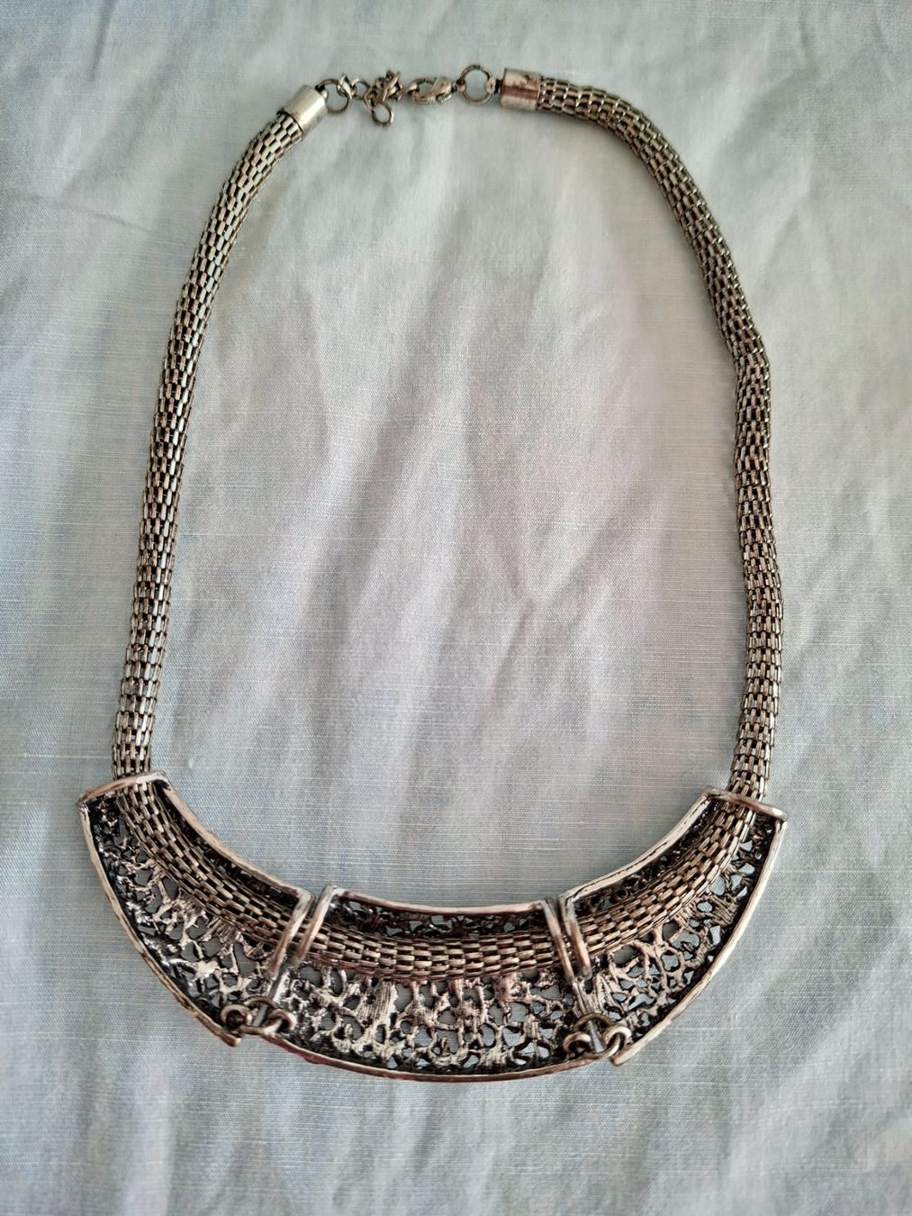 Catenine: Collier Vintage Statement Argenté Floral – Nuovo (secondo la descrizione) da Lutry venduto da Sim_Sta 3