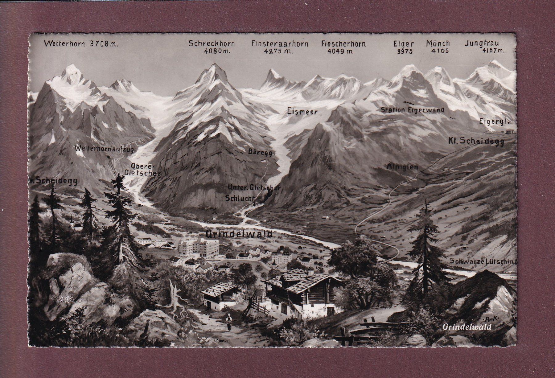 Ansichtskarten: GRINDELWALD und Umgebung – Gebraucht aus Pully von nicecards