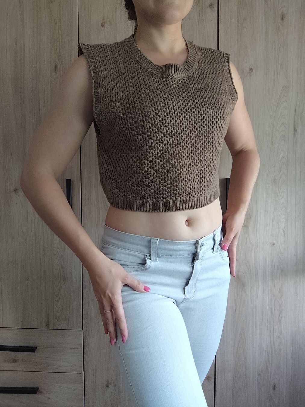 Tops: Damen Pullover kurz Strick braun Grösse s  – D'occasion à Mägenwil par VintageGirly 4