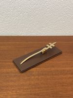 Vintage Briefhalter Leder Paperclip 60er 70er Office Tool