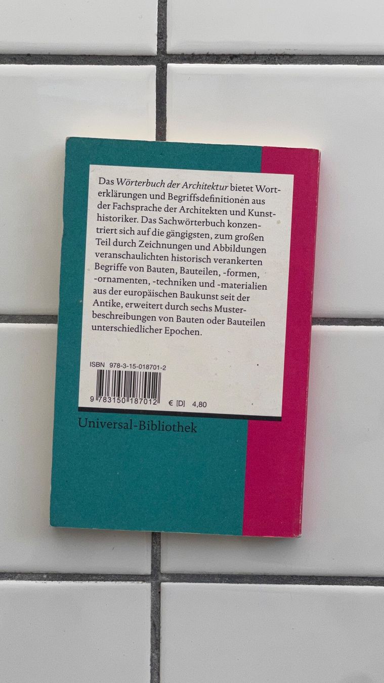 Bücher: Wörterbuch der Architektur – Gebraucht aus Zürich von felix.good 1