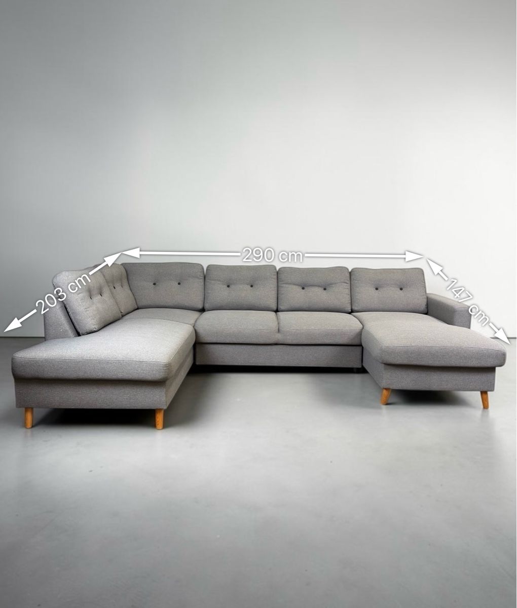 Divani: U-FÖRMIGES SOFA KLASSIKER GRAU MIT SCHLAFFUNKTION – Usato da Bachenbülach venduto da Sofalab.swiss 9