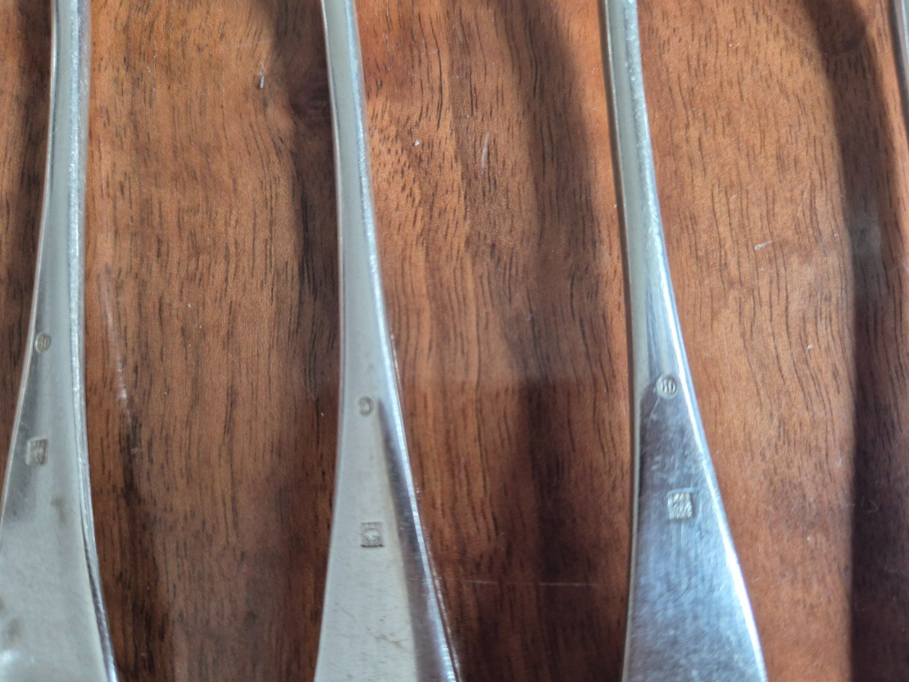 Set di posate: Besteck Set, Vintage, 5 Gabeln & 5 Löffel, Silberlook – Usato da Bern venduto da aronari 8