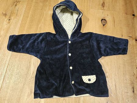Jacke dunkelblau Samt Gr 62