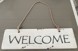 Plaque de bienvenue en bois
