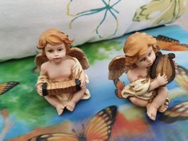 2 Gilde Engel mit Harfe & Ziehharmonika