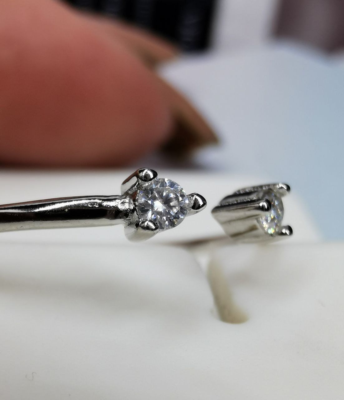 Anelli: Bague argent avec diamants de moissanite de 0,072 ct GRA – Nuovo e nell'imballaggio originale da Reconvilier venduto da Tsma67 6