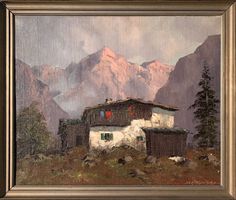 Jakob Hecker (1897-1969) * Alpenhütte * Öl auf Leinwand