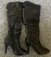 Stiefel schwarz Lederimitat Damen Grösse 41