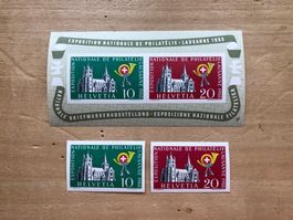 CH-1955 Briefmarkenausstellung/expo philatélique bloc + ...