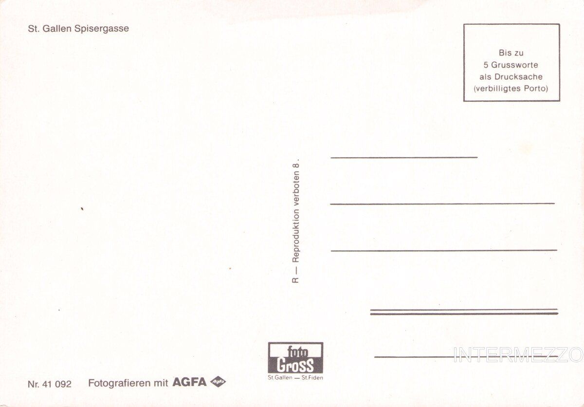 Cartoline postali: St. Gallen // Speisergasse – Usato da Basel venduto da intermezzo12 1