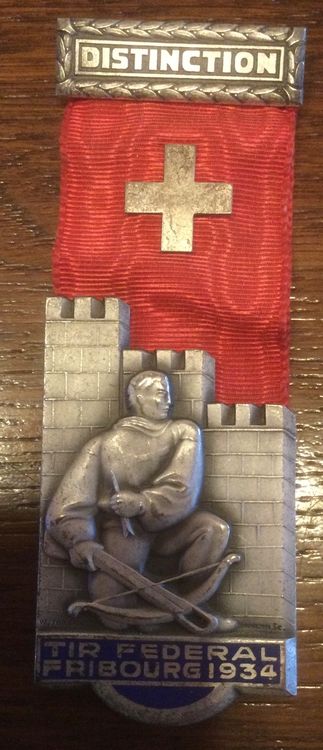 Médaille De Tir Suisse 1954, Distinction Défense Civile, Insigne Vintage