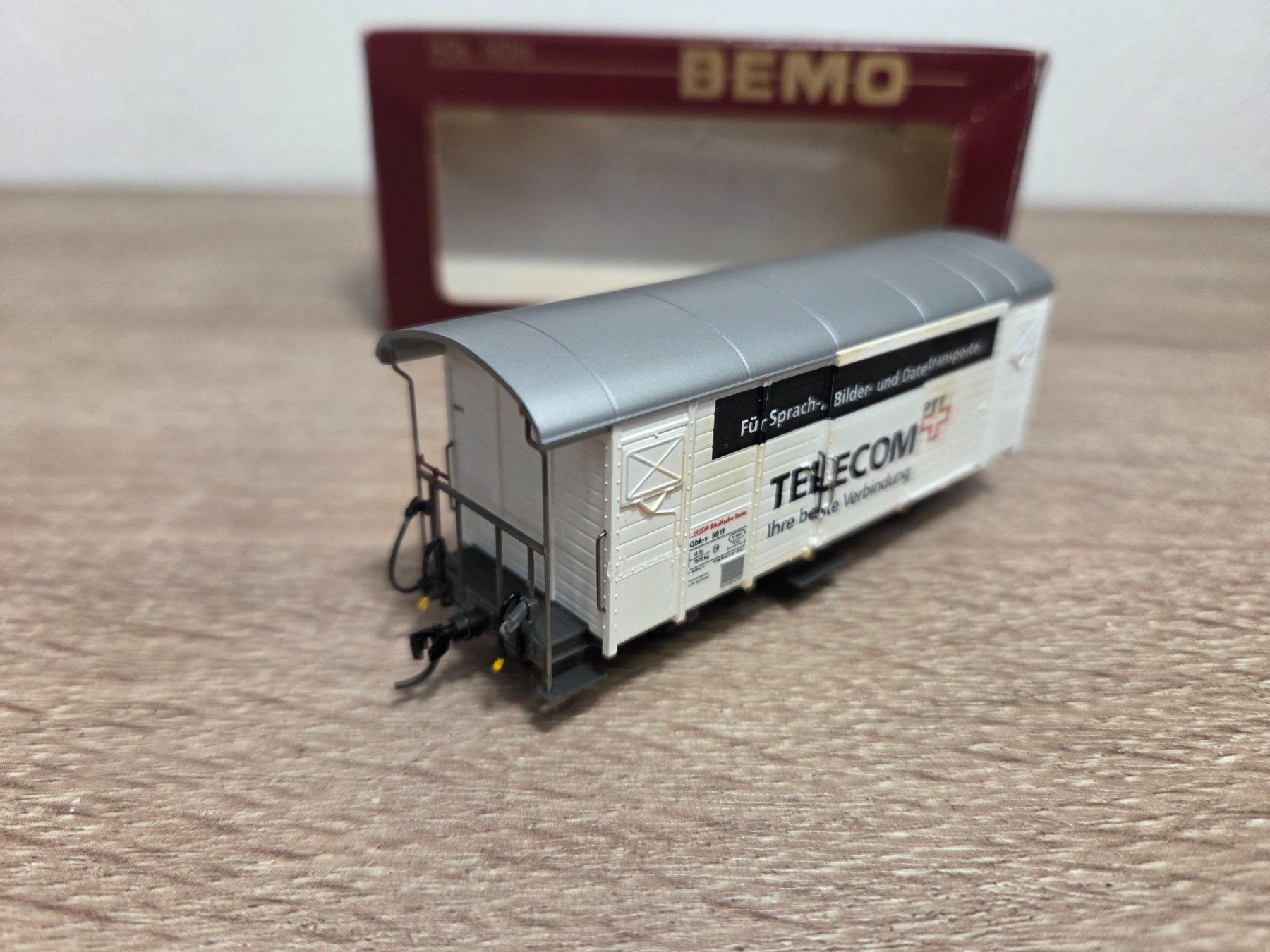 Bemo Modelleisenbahnen: Bemo 2283.131 Güterwagen Telecom PTT H0m – Gebraucht aus St-Aubin-Sauges von Lo_Go 2
