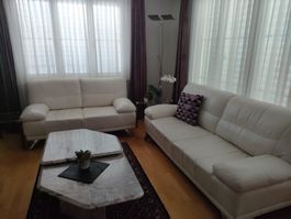 Ledersofa, weiss, guter Zustand