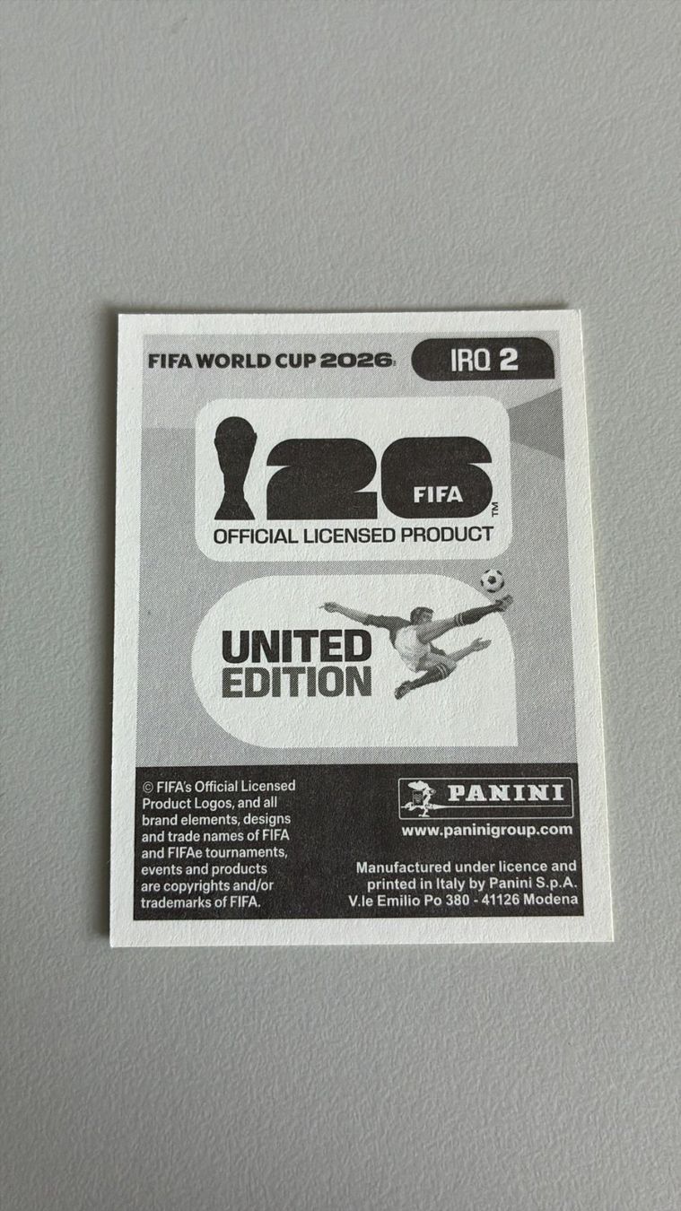 Panini Carte collezionabili: Carte panini 2026 - IRQ 2 – Nuovo (secondo la descrizione) da La Neuveville venduto da Ibo2300 1