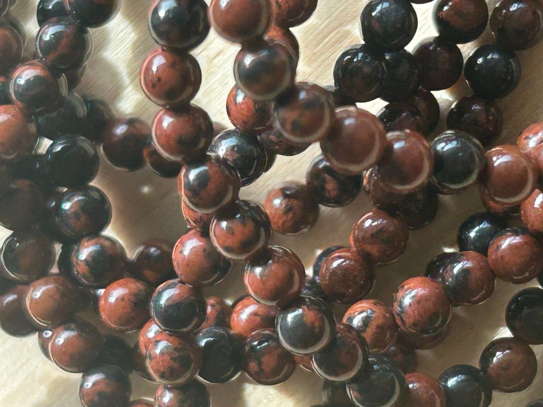 Edelsteine: Strang echte Mahogany Obsidian beads 4 mm – Neu und originalverpackt aus Niederrohrdorf von Ytobi 2