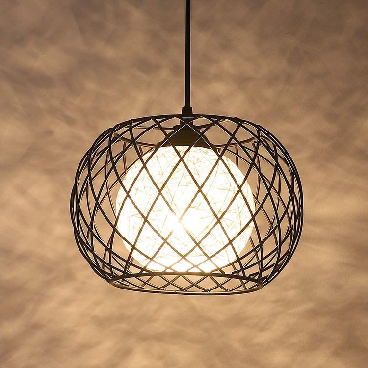 Lampenschirm Aus Metalldraht Im Vintage-Industrie-Look – Schwarz Oder Antik-messing, Für Hänge- & Wandleuchten