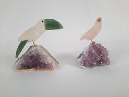 2 Vögel auf Amethyst