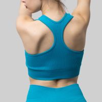 Seamless Sport BH Damen Gym Komfort Top See Blau L YAKWARY