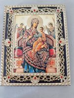 Ikone Madonna mit Kind – reich verzierter Rahmen