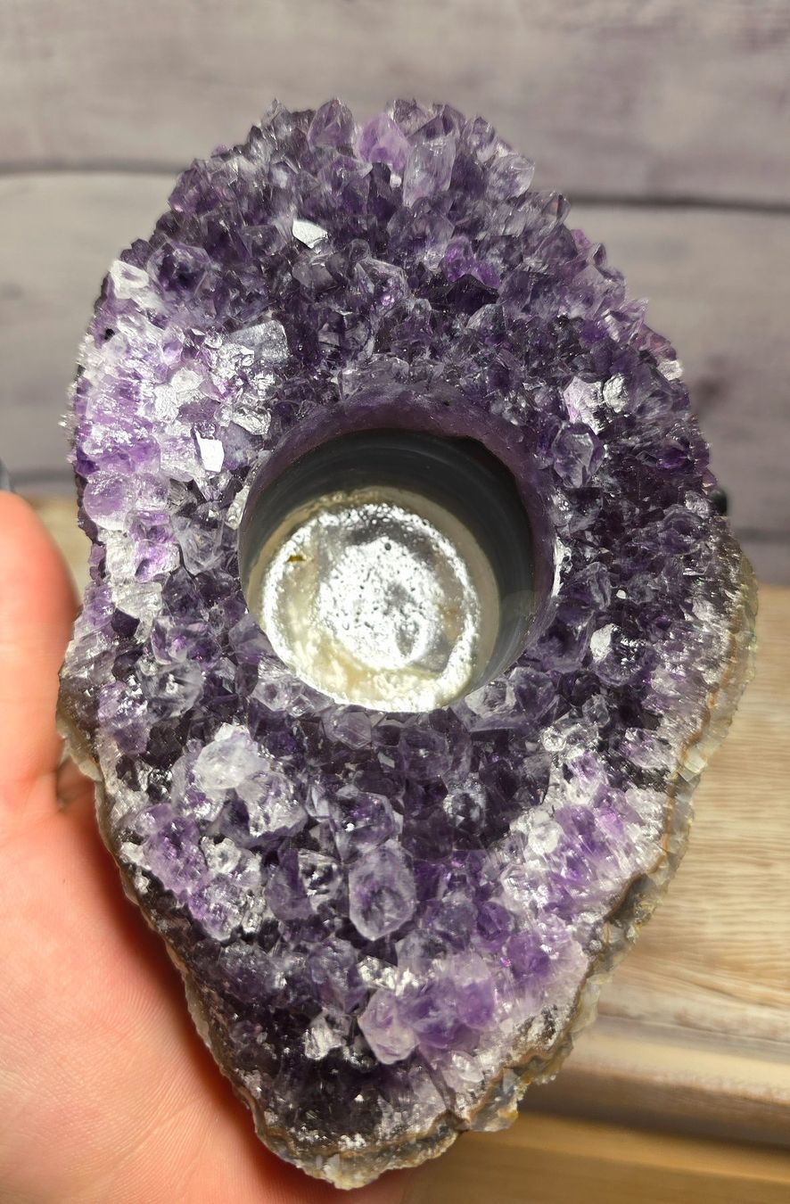 Minerali & Pietre curative: Amethyst Teelicht Halter B 688g – Nuovo e nell'imballaggio originale da Matzingen venduto da Shay_Crystalz