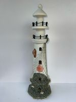 Deko Leuchtturm mit Muscheln Maritim