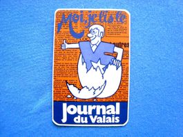 Autocollant, Sticker, Journal du Valais, 6,4 x 10 cm. 1977