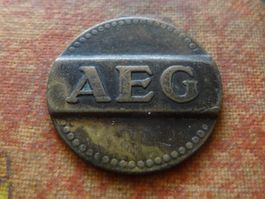 Jeton " AEG  /  Wert- Marke & Münz-Zähler "  (F)